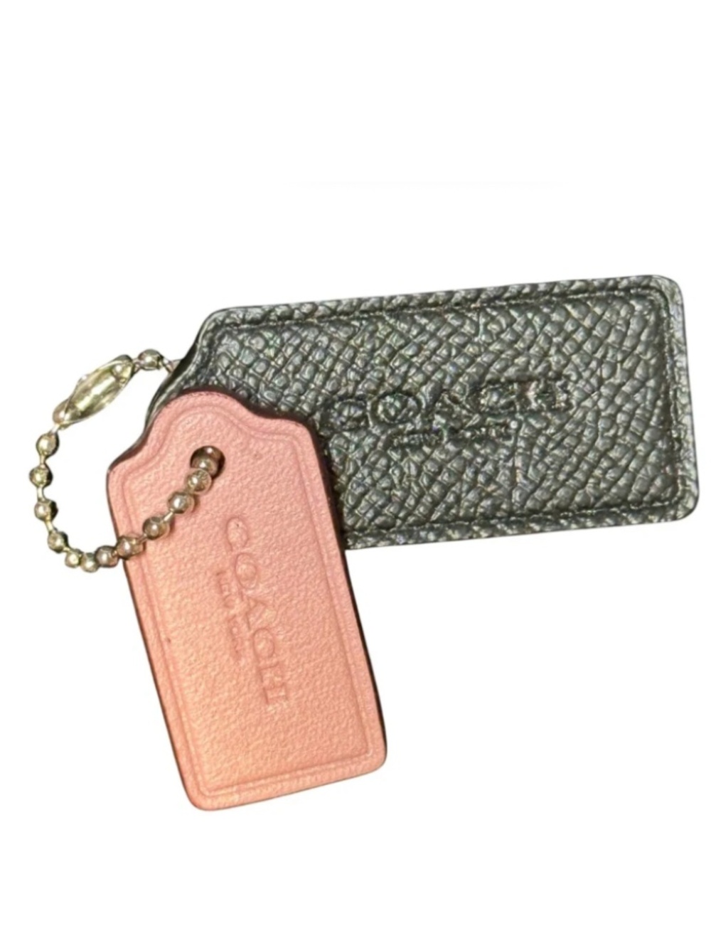 Coach Double Purse Charms in Black and Pink Leather | Coach Handbag Charms